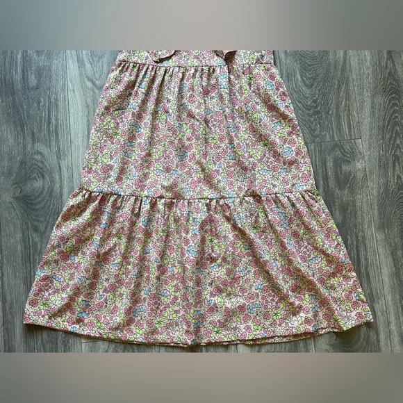 Monki floral print tiered midi dress w statement collar in multi floral print XS - Picture 9 of 15